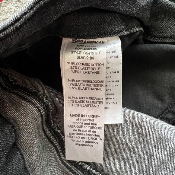 Good American Black Stretchy Straight Leg Jeans - Picture 4 of 4